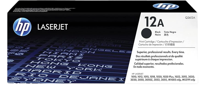 HP 12A Negro LaserJet Original Toner Cartridge, Q2612A