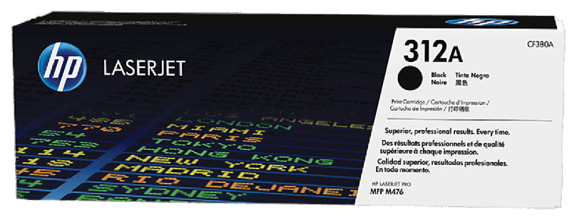 HP 312A Black Original LaserJet Toner Cartridge, CF380A